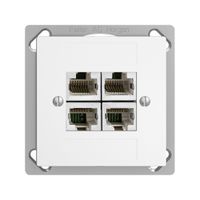 Presa INS 4×RJ45/s 4P sep. EDIZIOdue bianco ITplus