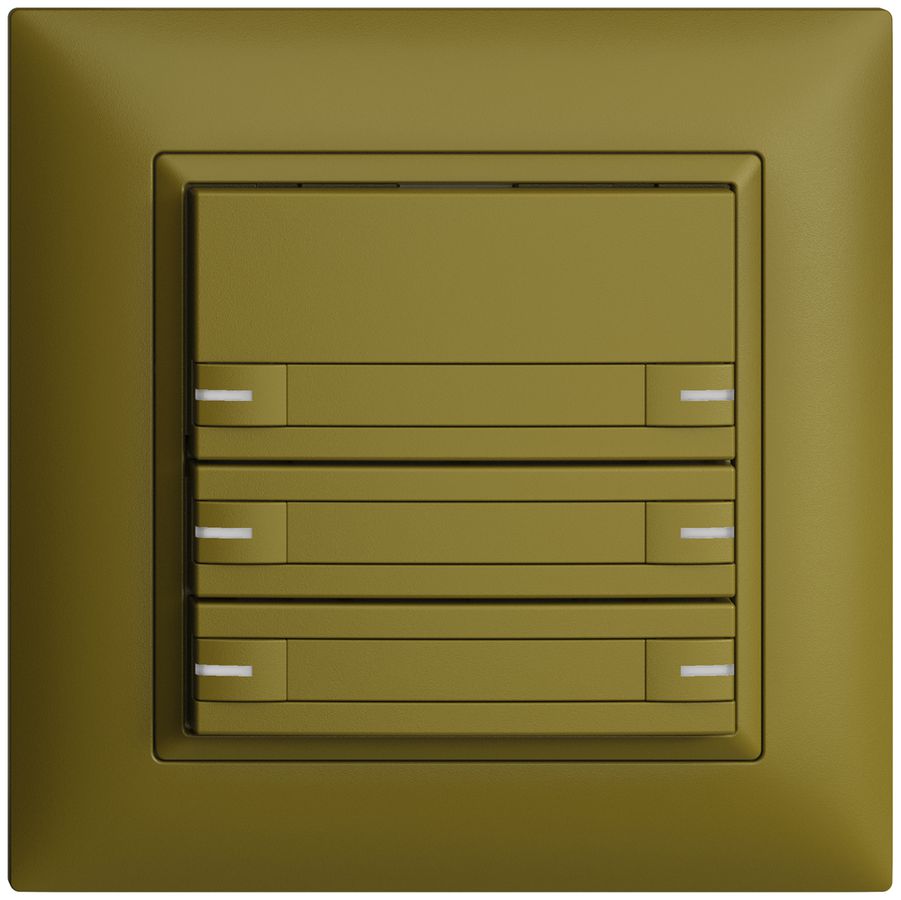 Poussoir ENC KNX 6× EDIZIOdue olive RGB avec LED avec insert papier