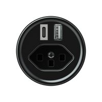 USB-Ladesteckdose origin 1×USB-A 1×USB-C 3000mA 5V mit Typ 23 schwarz