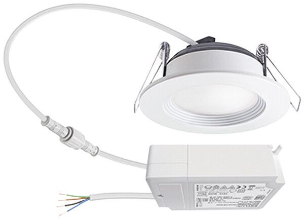 Downlight LED ESYLUX ELSA-2 Ø98 DALI 5W 3000K, 500lm, blanc