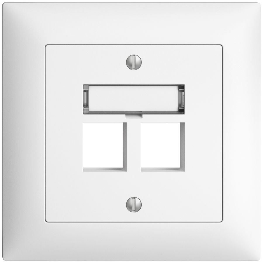 UP-Montageset EDIZIOdue FMI, Geradeauslass, für 2×Keystone, weiss