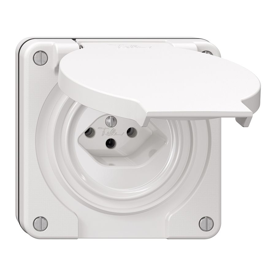 NUP-Steckdose NEVO, 1×T13, IP21, weiss