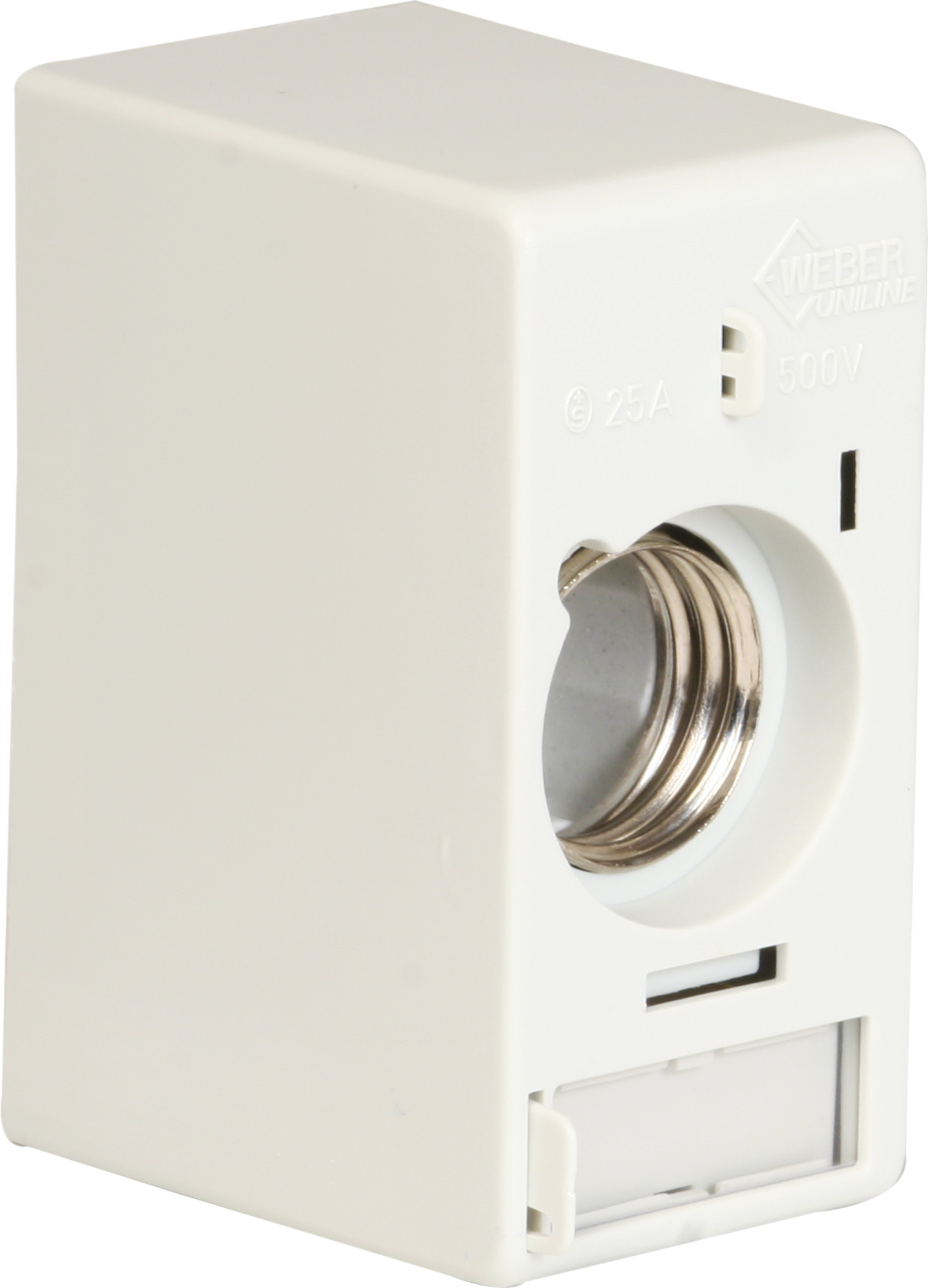 Portafusibile AP weber.uniline 1×25A DIN2 con copertura