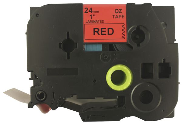 Cassette ruban compatible avec OZE-451, 24mm×8m, rouge/noir