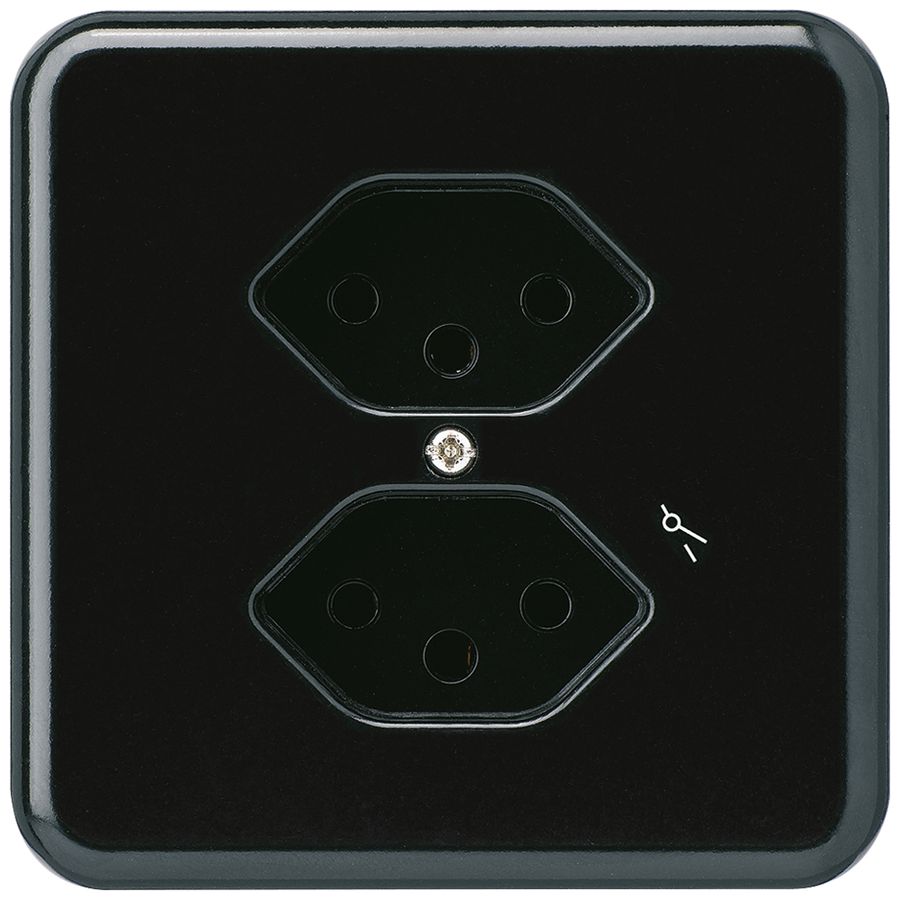 UP-Steckdose basico 2×Typ 13S schwarz für BOMI