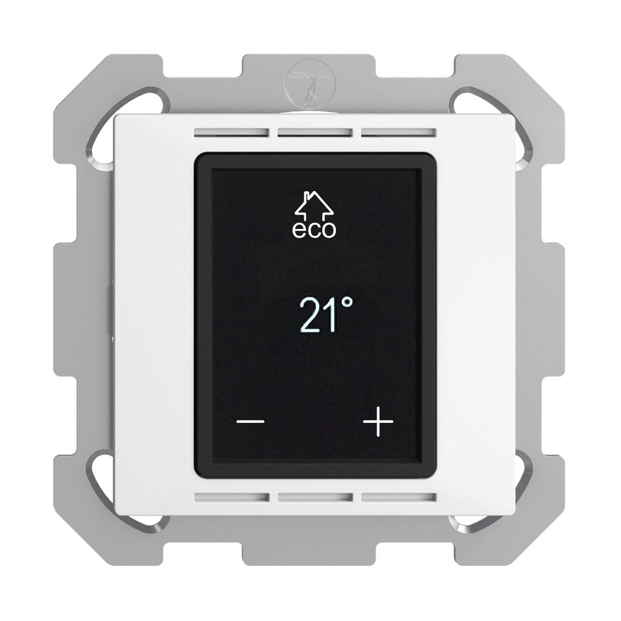 Thermostat d'ambiance EDIZIOdue FM blanc, avec écran, chauff.sol&conv.