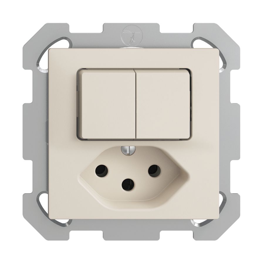 Combinazione INC 2×A-R/1P+T13 EDIZIOdue crema, con shutter