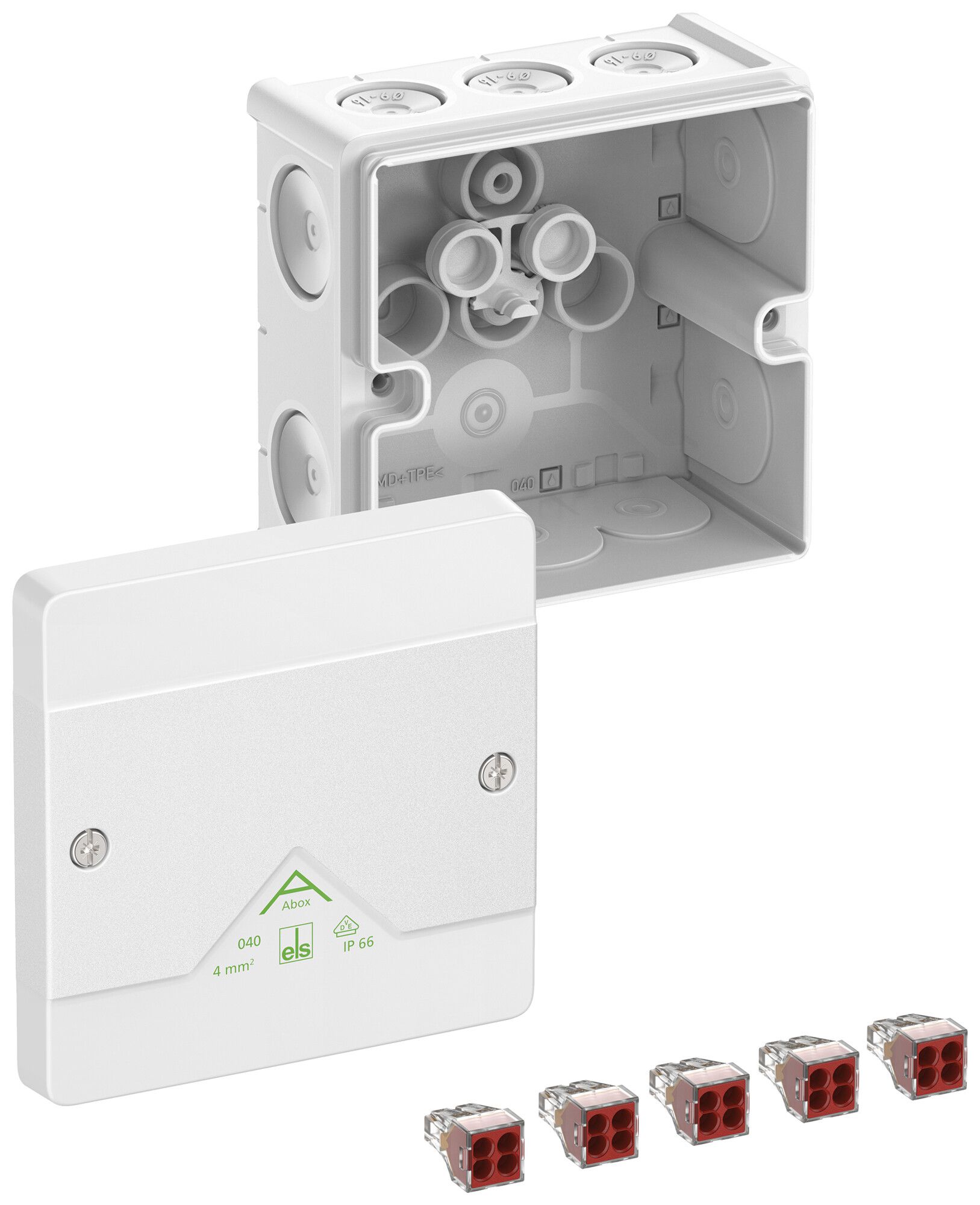 Boîte de dérivation AP Spelsberg Abox 040-4²/w 102×102×57mm IP66 bc