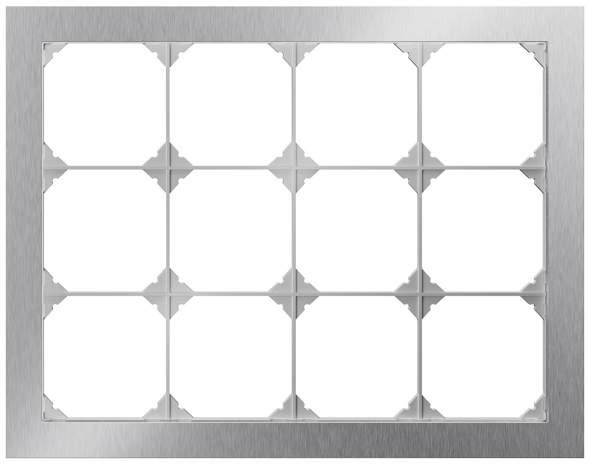 UP-Abdeckrahmen EDIZIO.liv prestige SNAPFIX® 3×4 274×214mm Edelstahl Cr