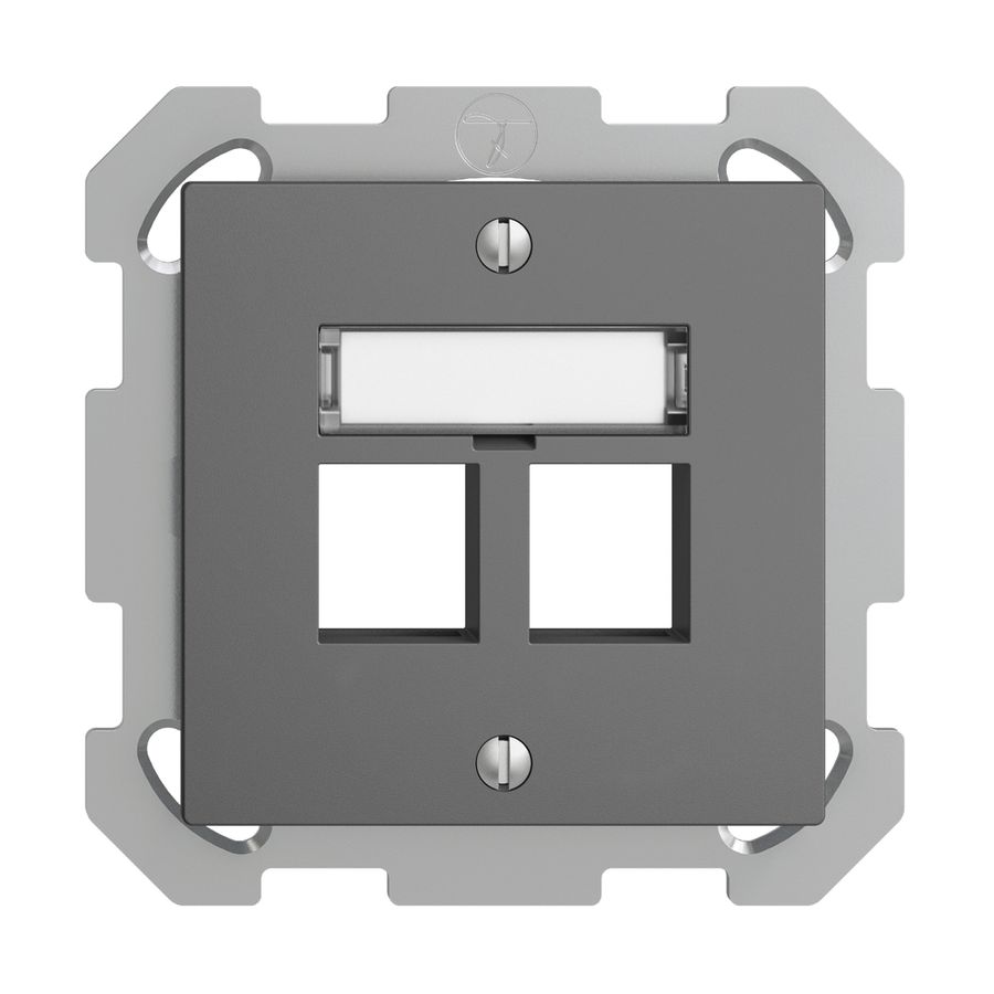 UP-Montageset EDIZIOdue FM, Geradeauslass, für 2×Keystone, dunkelgrau