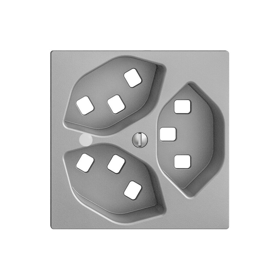 Frontset EDIZIOdue silver 60×60mm 3×T23 mit Linse