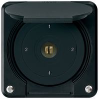 UP-Steckschlüsselschalter robusto IP55 mit Klappdeckel S3/1P schwarz Kombi 4kt