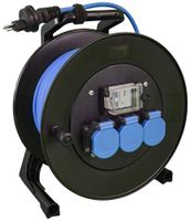 Kabelrolle DEM GT 310 mit FI 3×T13 3×1.5mm² 50m Stecker T13 IP55