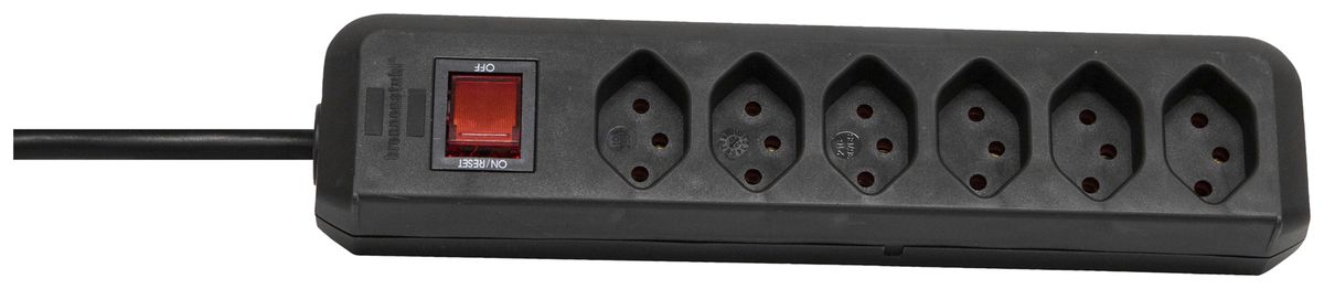 Prise multiple cleverLINE interrupteur 6×T13 3m H05VV-F 3×1mm² no