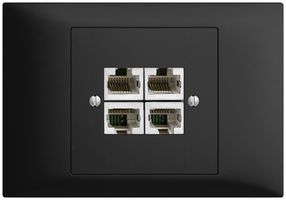 EB-Dose 4×RJ45/s 4P getr. EDIZIOdue schwarz ITplus