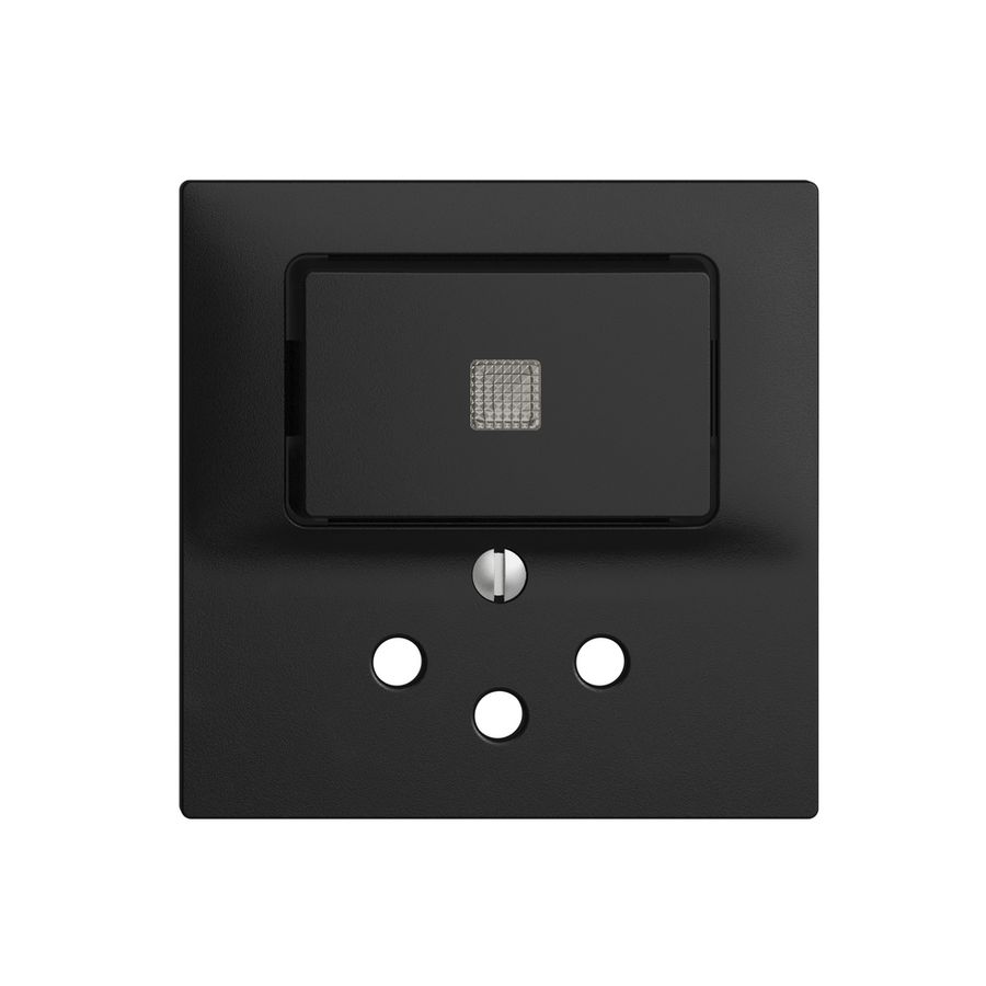 Kit frontale EDIZIOdue nero 60×60mm T12 con lente, prot.bamb.