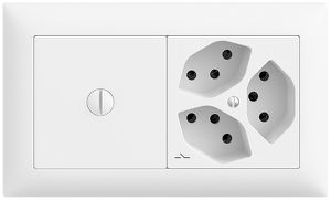 Combinaison ENC EDIZIOdue 1×2 blanc plein + 3×T13S