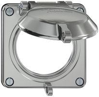 Oberteil ELEMENT SNAPFIX® m.Deckel f.Steckdosen IP20 abschliessbar Ø60mm alu