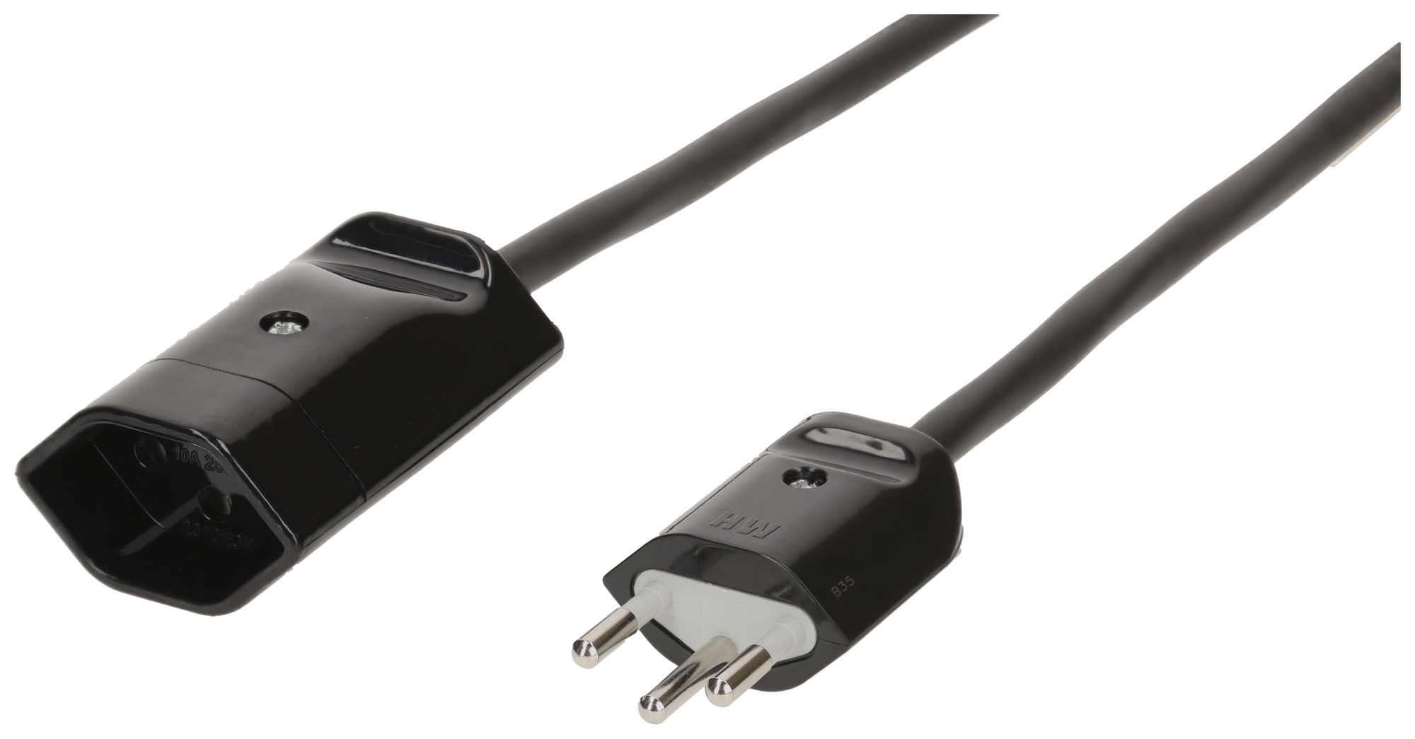 Câble de rallonge MAX HAURI Td 3×1mm² 1m noir fiche T12/13