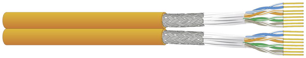 Datenkabel Dätwyler CU 7702 Multimedia 2×4P S/FTP, Kat.7 LSZH Dca 500m orange