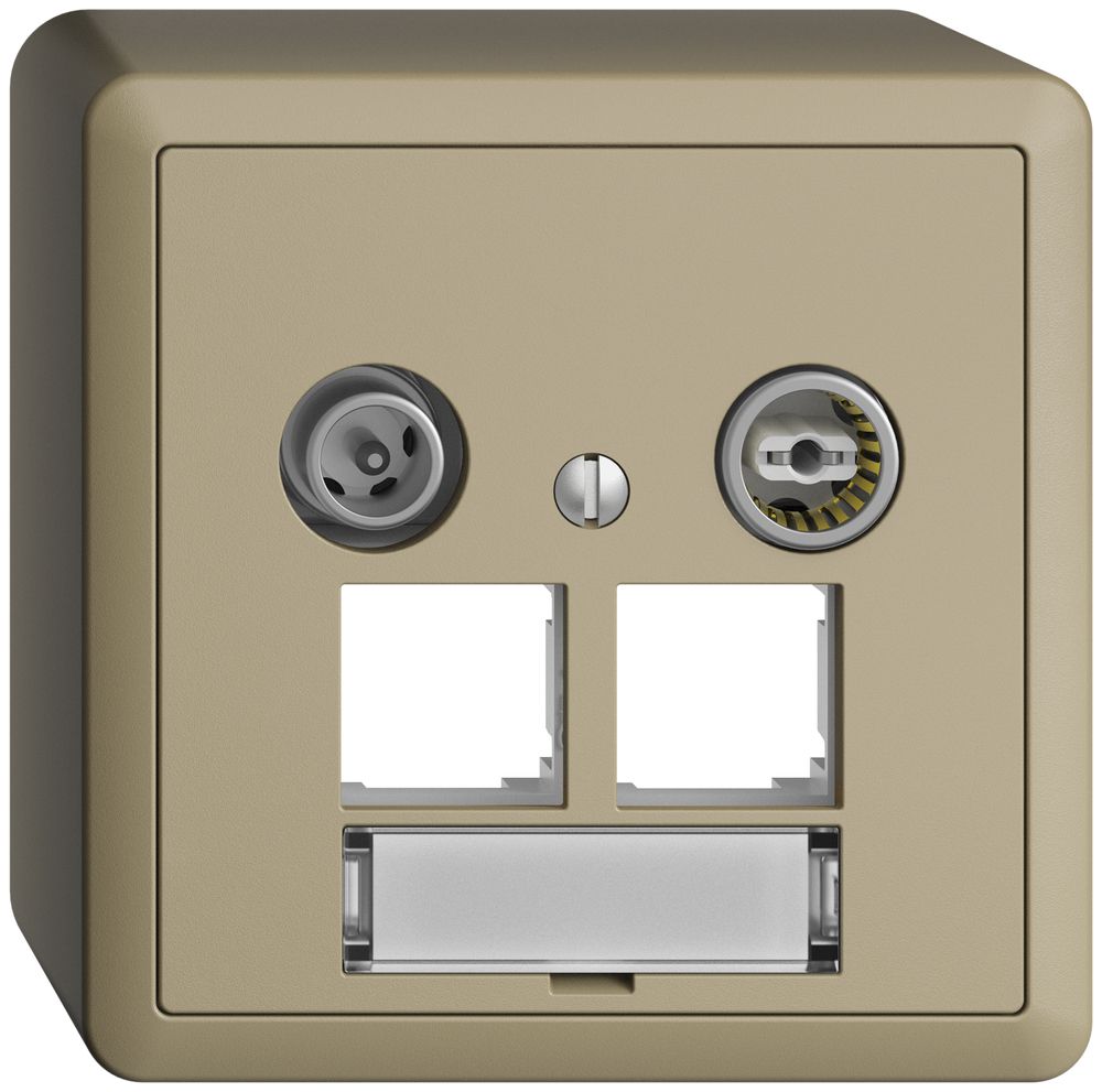 AP-Multimediadose EDIZIOdue FX.54 EASYNET 15dB, f.2×RJ45 S-One, sand