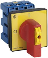 Interrupteur sectionneur INC 3P p.mont.front., 20A, 0-1, jn, 64×64mm, verr.ro/jn