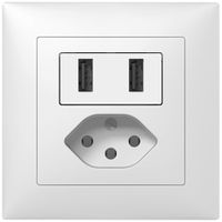 UP-USB Ladesteckdose mit T13 SIDUS B 240V max.2400mA weiss