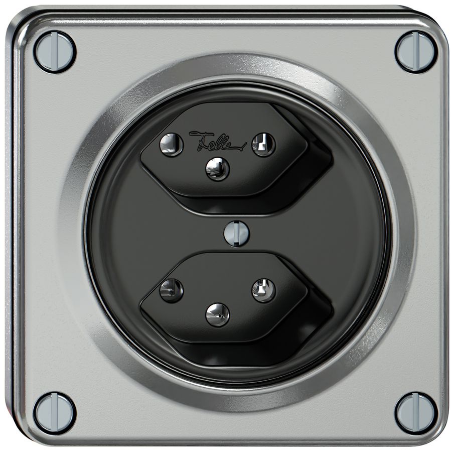 Prise ENC ELEMENT 2×type 13 10A 250V IP20 aluminium