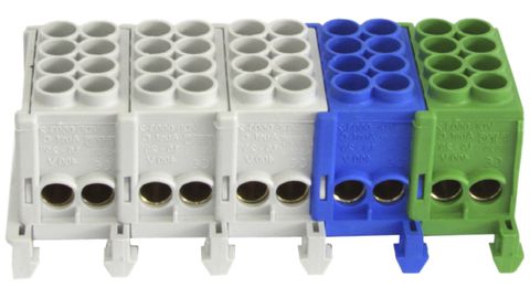 Blocs répartiteurs Demelectric, 25 mm², pour rail DIN TH35