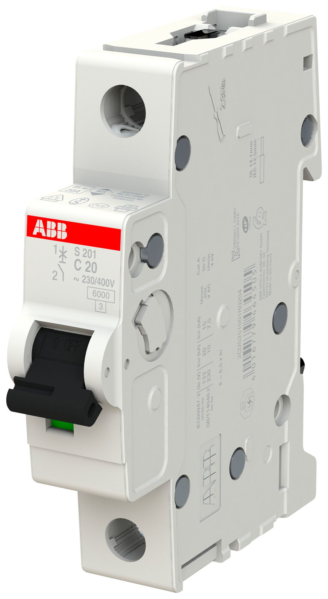 Leitungsschutzschalter ABB S201-C20 20A C 6kA