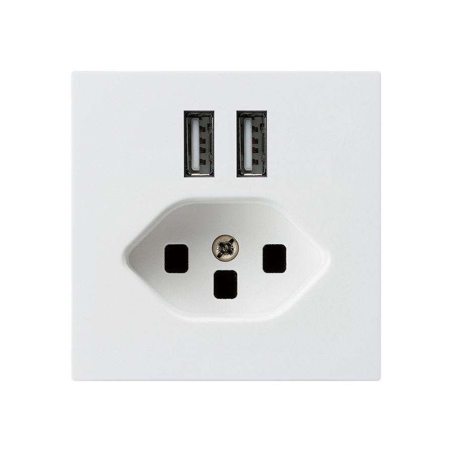 Steckdose 2×USB & T23 kallysto A 2400mA weiss