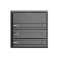 Pulsante univ. INC 3×2t EDIZIOdue grigio scuro, con carta+LED