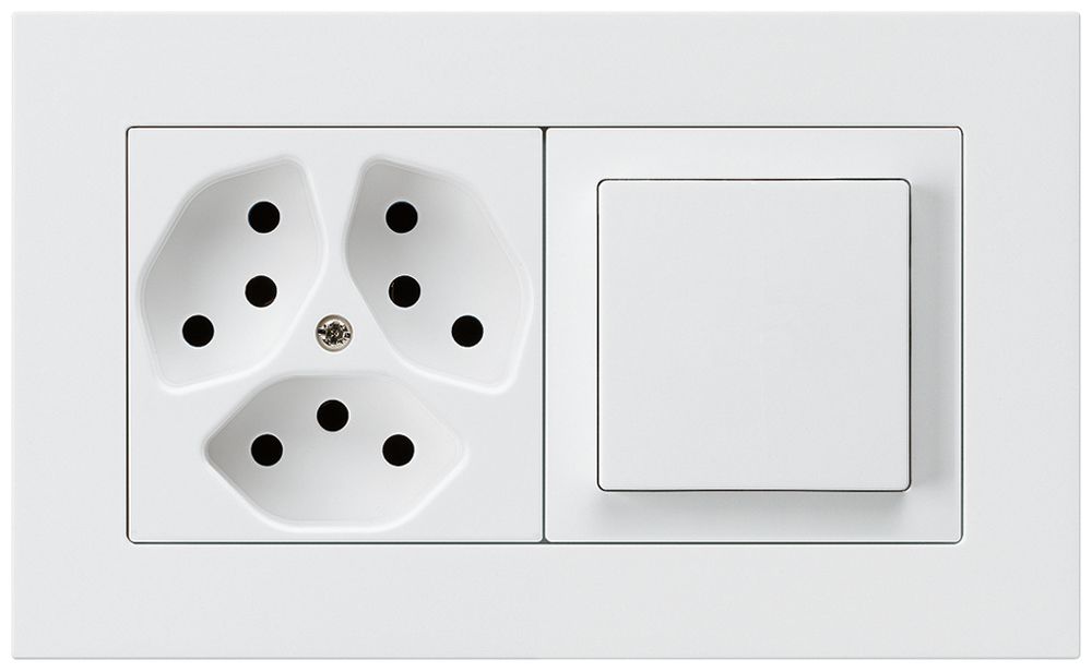 UP-Kombination kallysto.pro Gr.I-I horizontal 3×Typ 13+Schalter S3 weiss