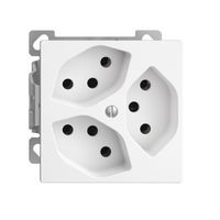 AP-Steckdose EDIZIOdue 3×T13 3×S Kombi-Einsatz mit Shutter weiss