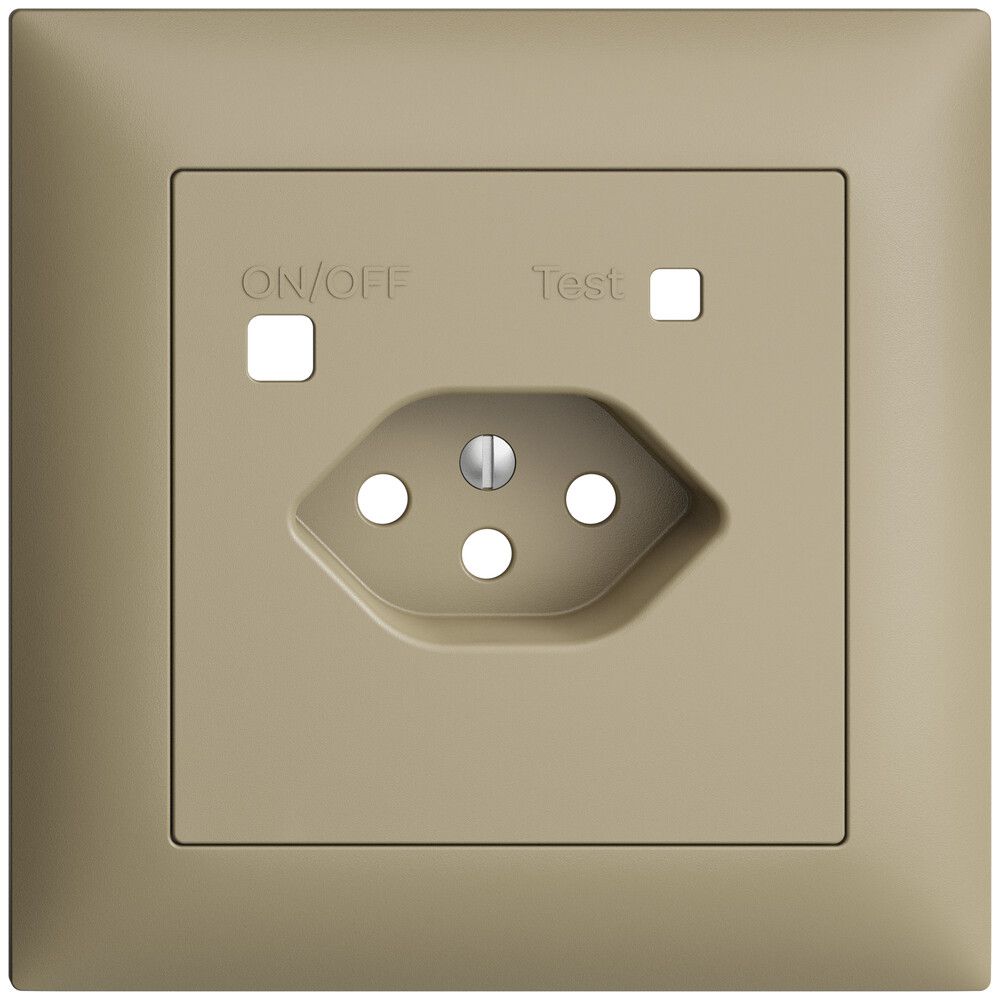 Frontset EDIZIOdue zu FI-Steckdose FMI, T13, sand