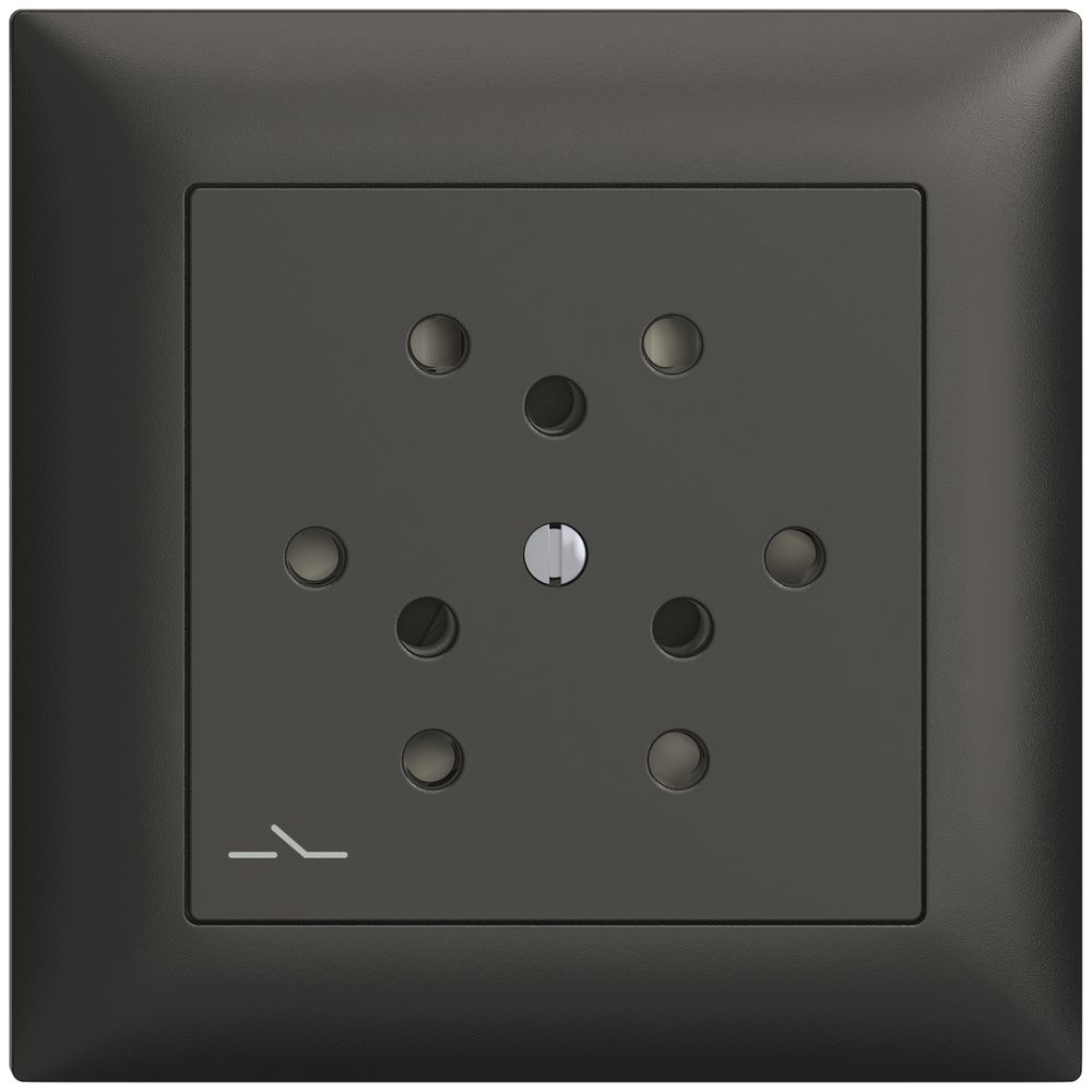 Kit frontal EDIZIOdue noir 88×88mm 3×T12/1 avec shutter