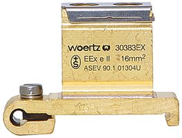 Schutzleiter-Reihenklemme Woertz Ex 6…16mm² Schraubanschluss 1×1 Hutschiene TH35