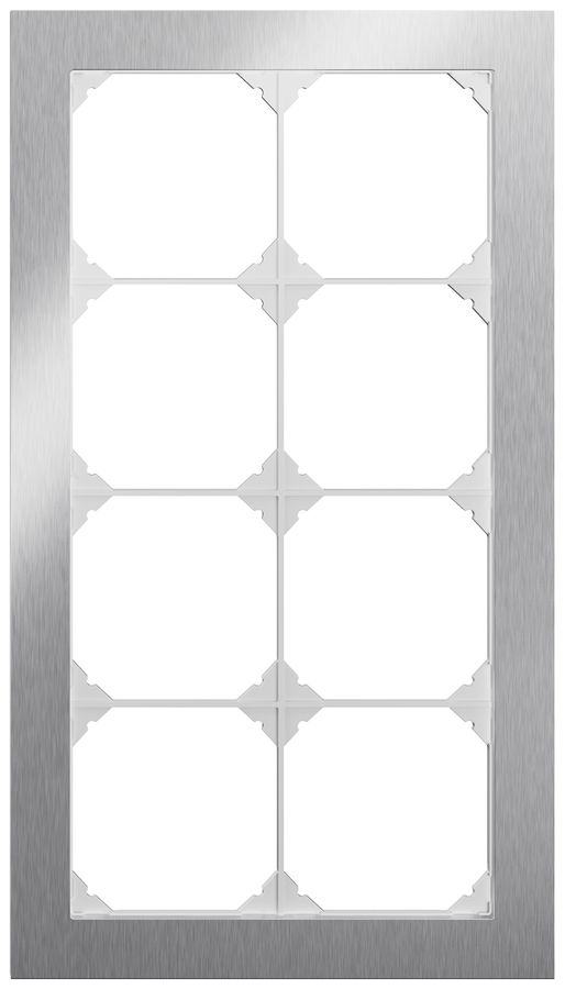 Cadre de recouvrement ENC EDIZIO.liv prestige SNAPFIX® 4×2 154×274mm acier af.Cr