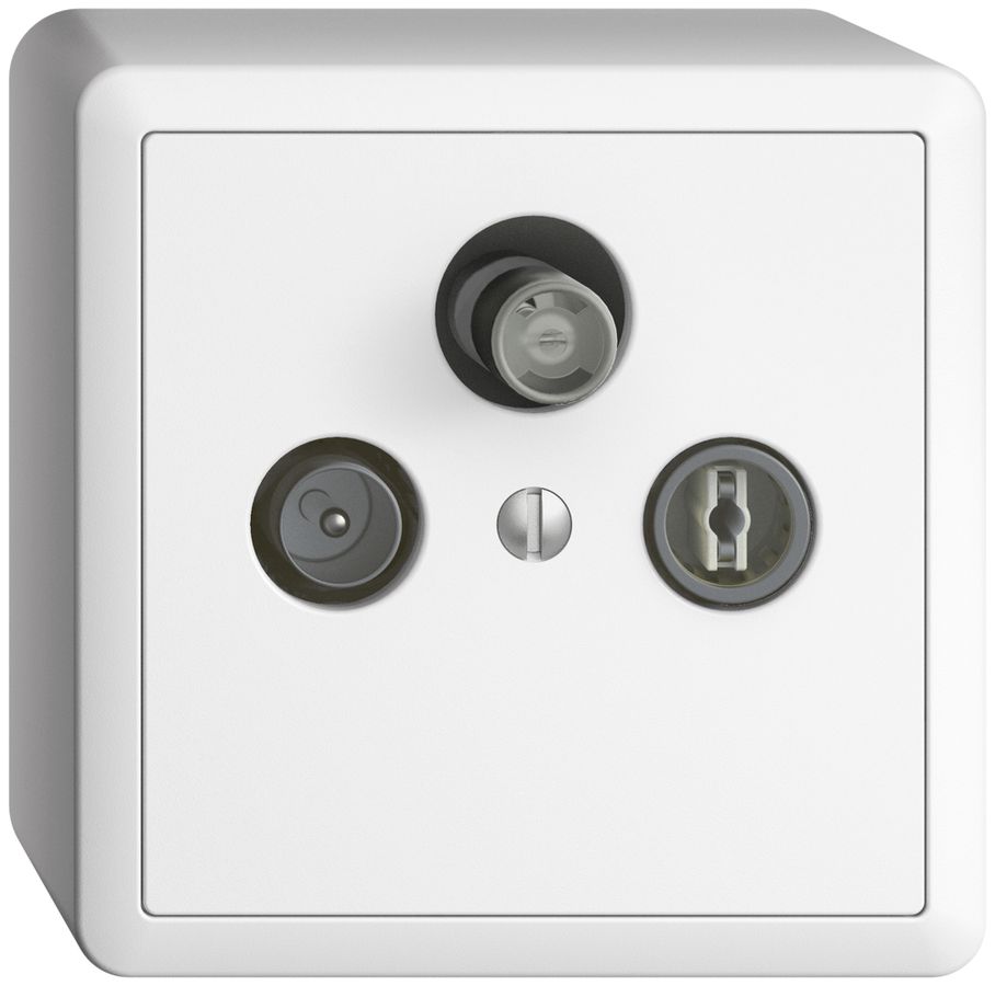 Prise d'antenne AP SAT DB52 EDIZIOdue blanc, avec IEC/F