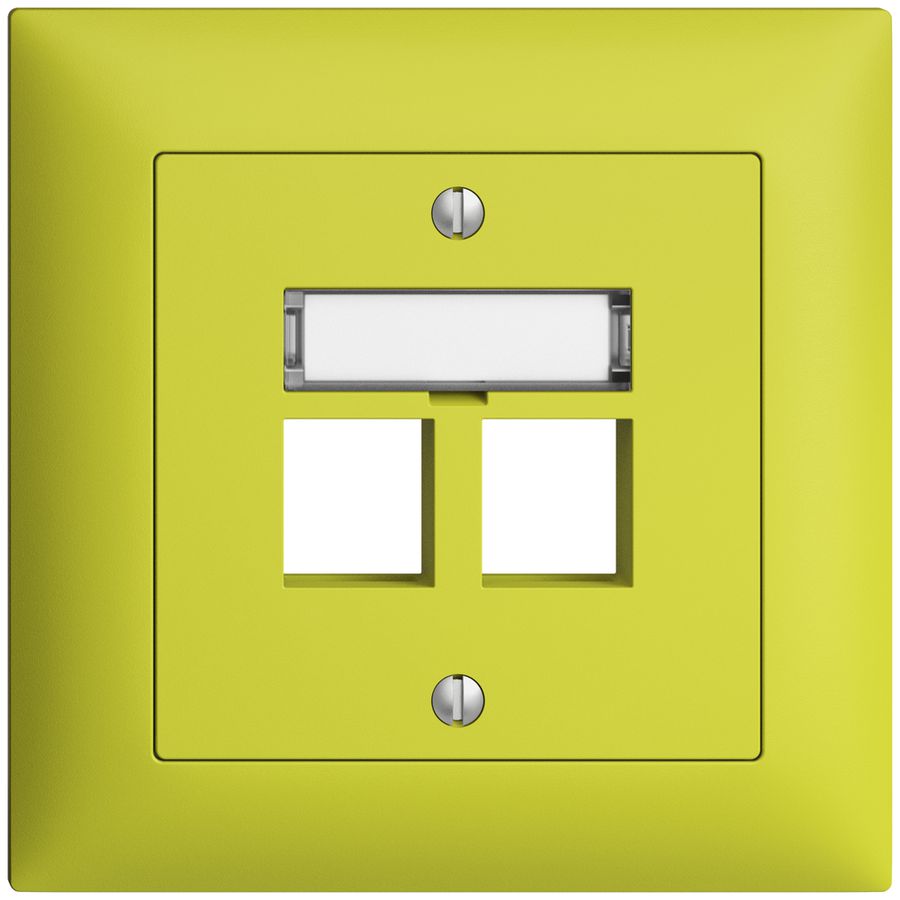 Kit de montage ENC EDIZIOdue FMI, sortie droite, pour 2×Keystone, lemon