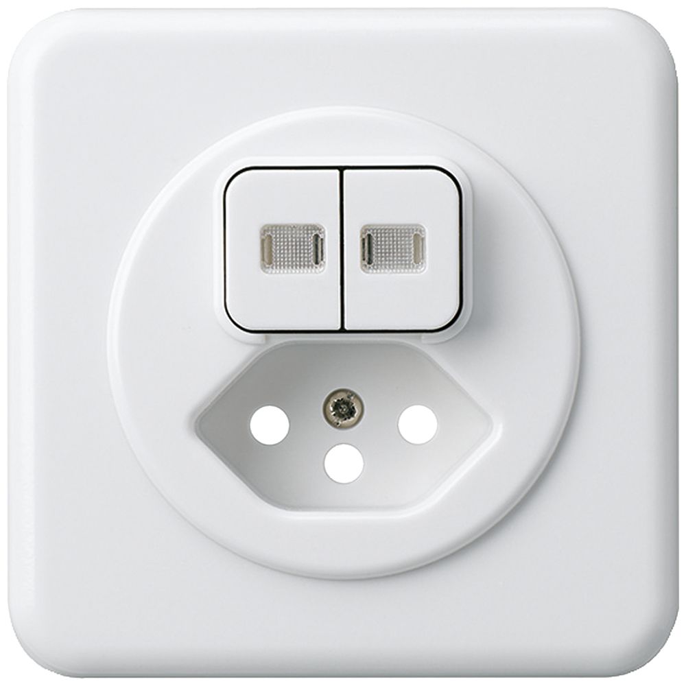 UP-Frontset basico 86×86mm weiss mit 2 Linsen für Kleinkombi S1/Typ 13