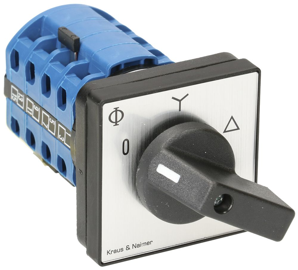 Inter.rotatif INC K&N, 20A/690V 3L, manette no, 48×48mm, Ø 6mm, "0-Y-∆"