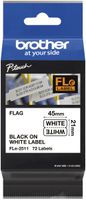 Schriftbandkassette Brother FLE-2511 45×21mm×72 Stück weiss/schwarz