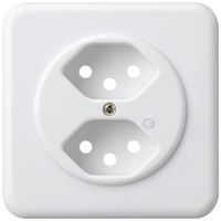 UP-Frontset zu Steckdose Hager basico 2×Typ 13 beleuchtet G weiss