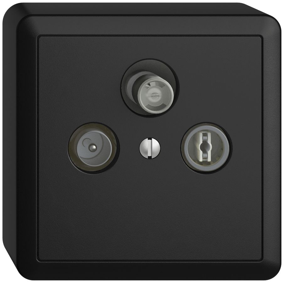 Prise d'antenne AP SAT DB52 EDIZIOdue noir avec IEC/F