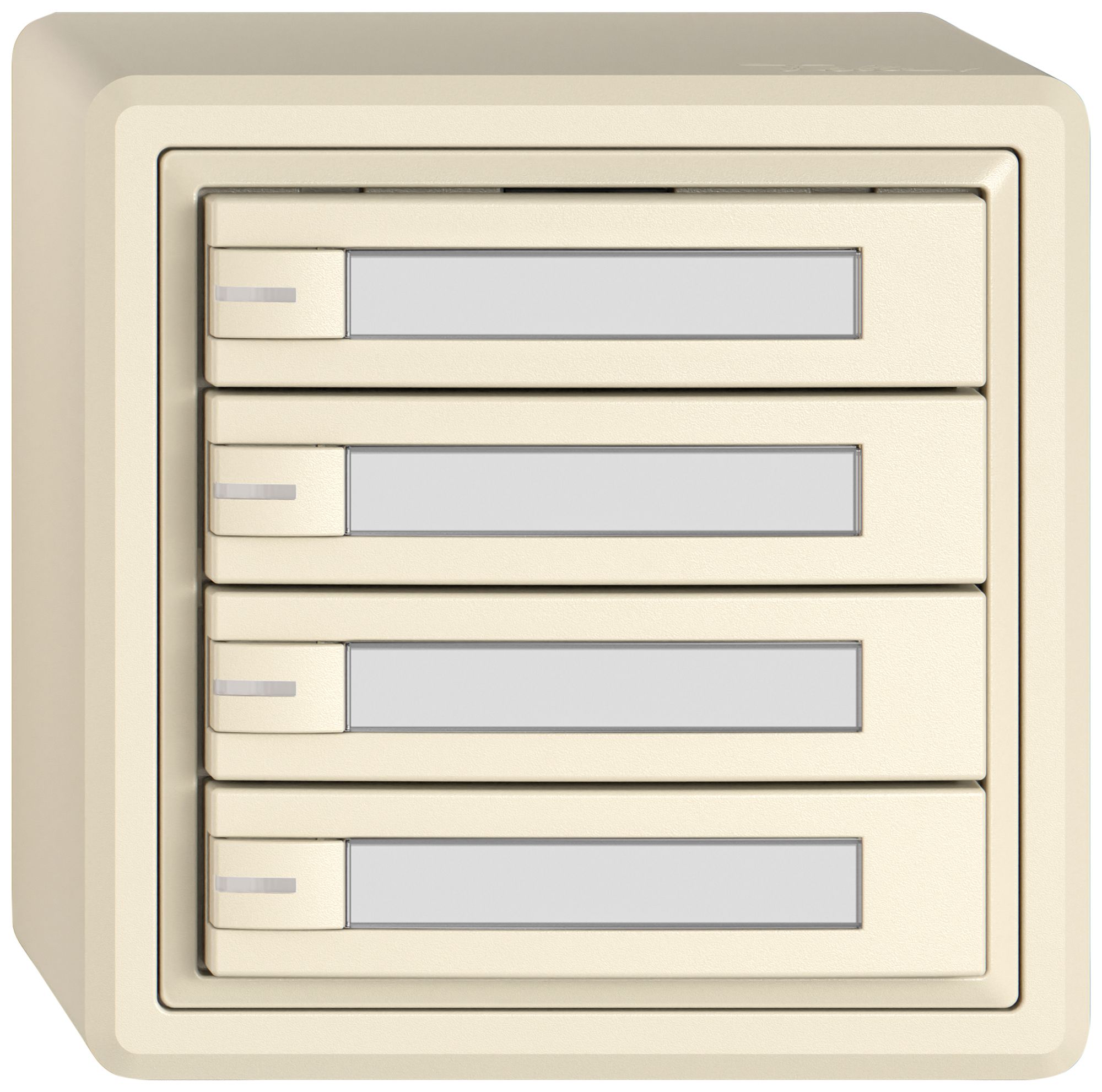 Pulsante universale AP EDIZIO.liv UNI SNAPFIX® 5…48V c.LED 4× com.1T targ.cr