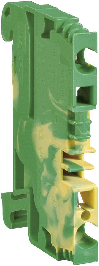 Borne de passage Hager 2.5mm², 2×PE, enfichable, ouvert sur le côté