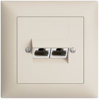 Prise de raccordement INC 2×RJ45/s 4P sép.EDIZIOdue crema ITplus