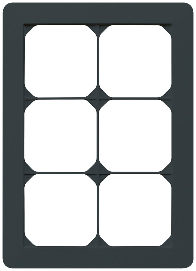 UP-Abdeckrahmen kallysto.trend 3×2 schwarz 154×214mm