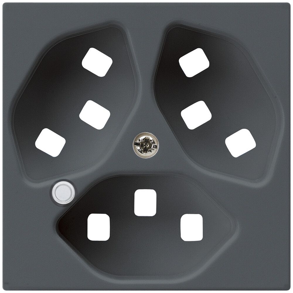 Piastra frontale per presa Hager kallysto 3×T23 illuminato H antracite